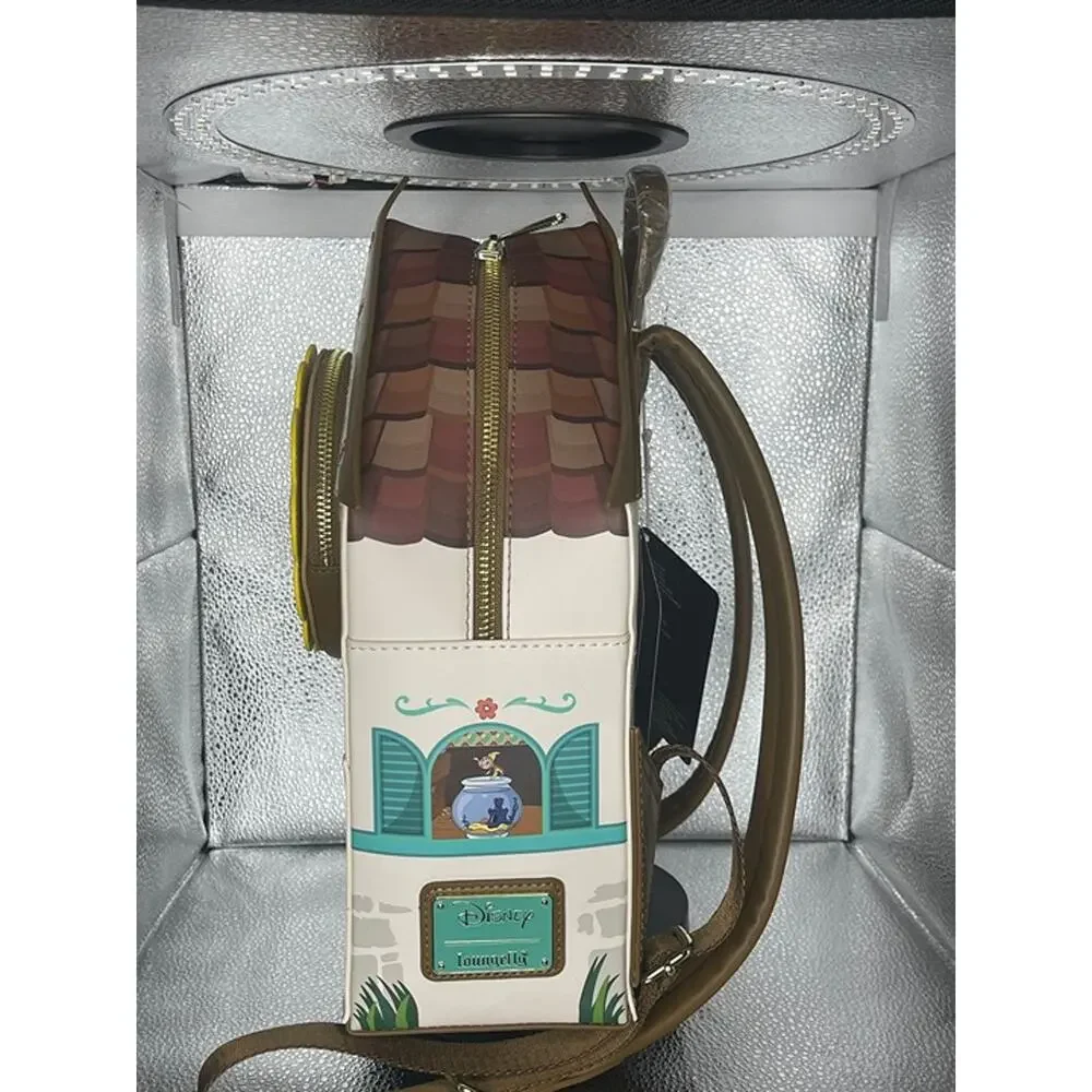 Loungefly Wondercon Disney Pinocchio Cuckoo Clock House Mini Backpack Brown NWT